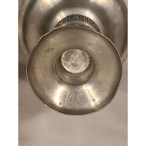 Vintage Mid-Century Modern Selandia Pewter Candlestick Norway Pair 4.25" GUC - Picture 9 of 11